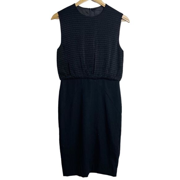 Pure Navy Houndstooth Sleeveless Sheath Dress Black Size 4 - Picture 2 of 5